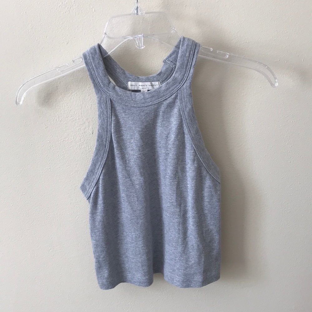 Grey Halter Crop Top